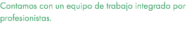 Contamos con un equipo de trabajo integrado por profesionistas. 